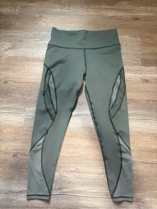 aerie Pants - Aerie Olive Green High-Waist Mesh Panel Leggings size L